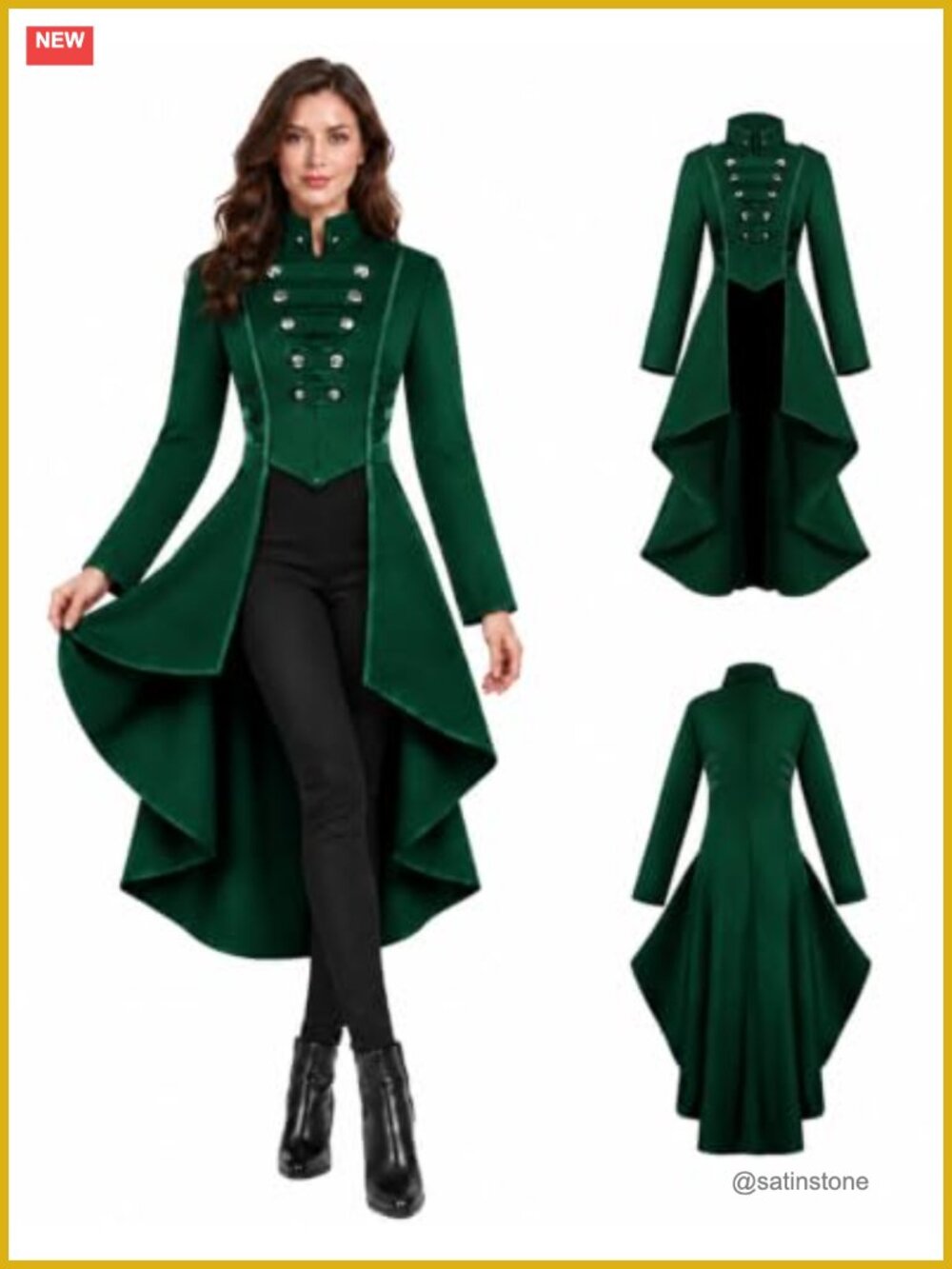 Women Renaissance Steampunk Tailcoat Frock Coat Victorian Cosplay Costume